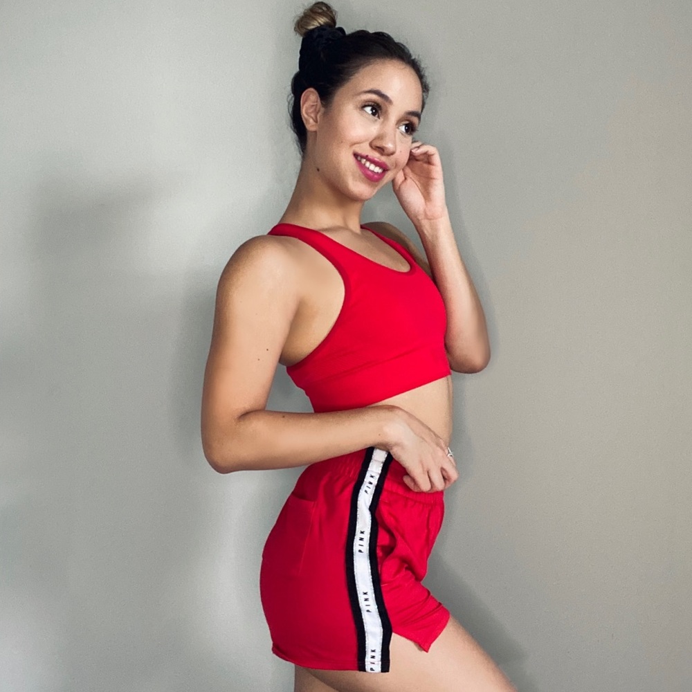 PINK Track Shorts - Red ❤️